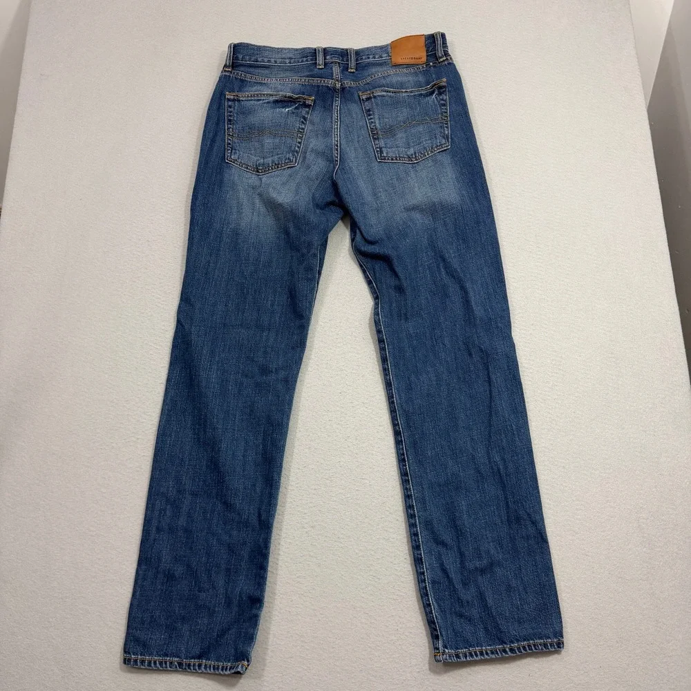 Lucky Brand Jeans Men's 34x34 Blue 481 Relaxed Straight Leg 100% Cotton Denim